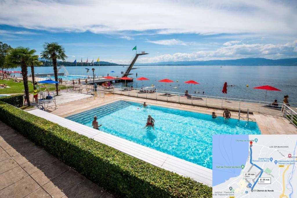 T3 Duplex Thonon Centre - Parking - Gare - Thermes מראה חיצוני תמונה